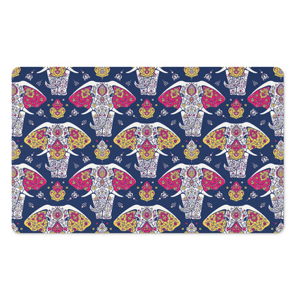 Indian Floral Elephant Pattern Print Polyester Doormat
