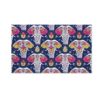 Indian Floral Elephant Pattern Print Polyester Flag