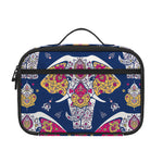 Indian Floral Elephant Pattern Print Portable Lunch Bag