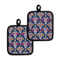 Indian Floral Elephant Pattern Print Pot Holders