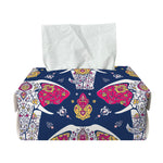 Indian Floral Elephant Pattern Print Rectangle Tissue Box Cover