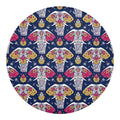 Indian Floral Elephant Pattern Print Round Blanket