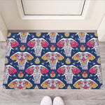 Indian Floral Elephant Pattern Print Rubber Doormat