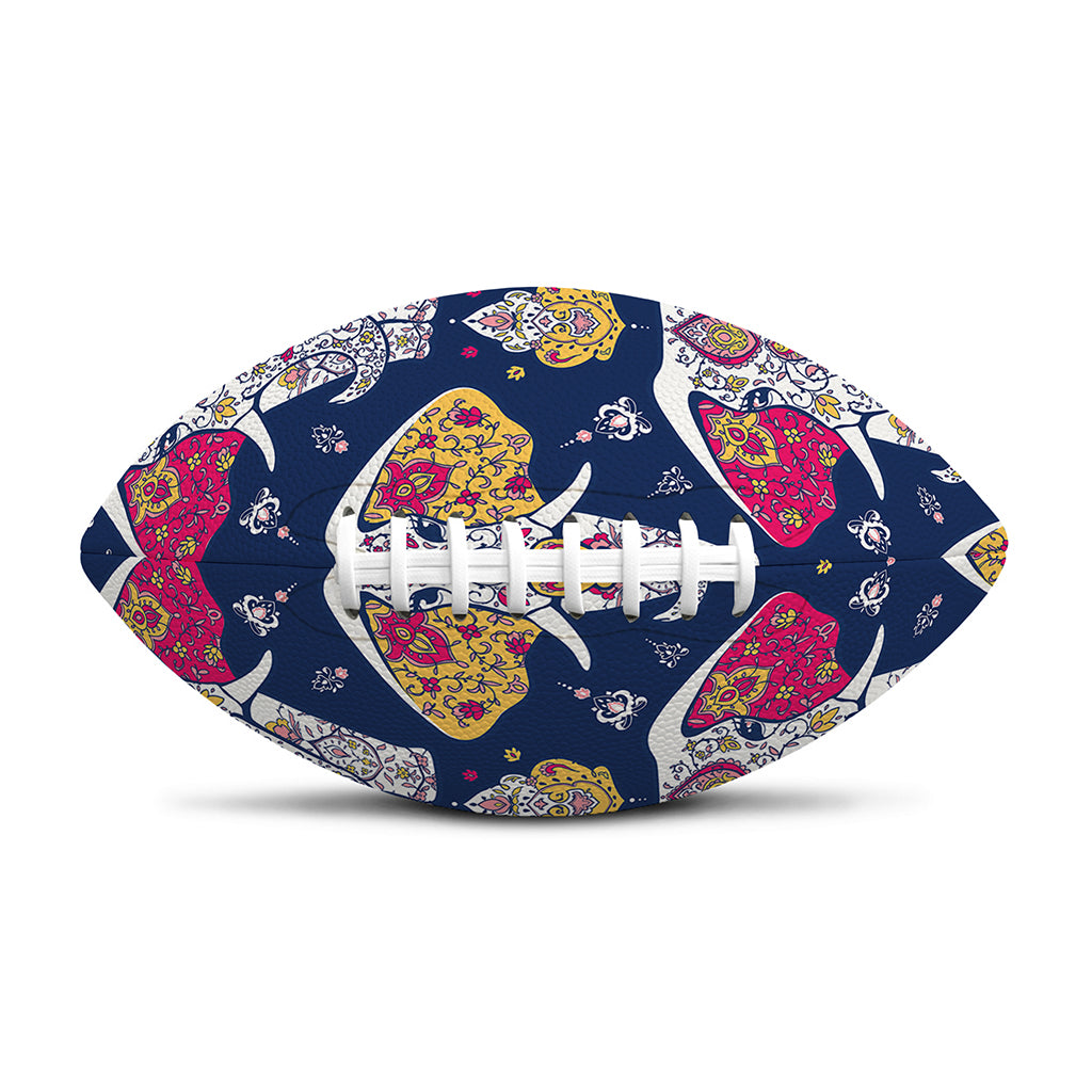 Indian Floral Elephant Pattern Print Rugby Ball