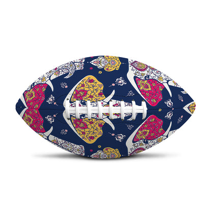 Indian Floral Elephant Pattern Print Rugby Ball