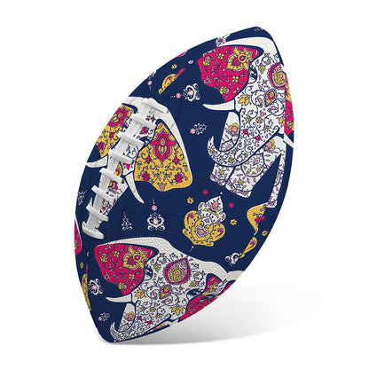 Indian Floral Elephant Pattern Print Rugby Ball