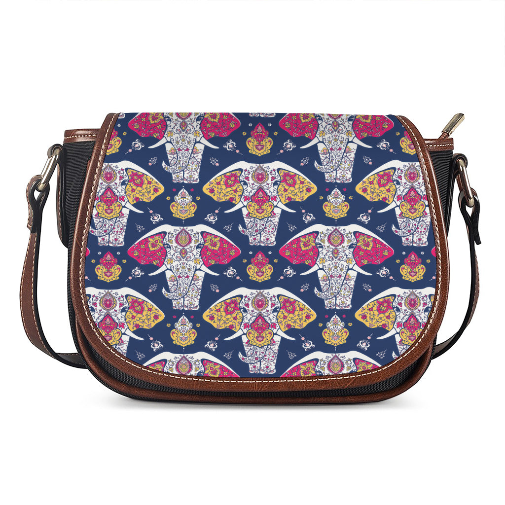 Indian Floral Elephant Pattern Print Saddle Bag