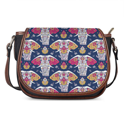 Indian Floral Elephant Pattern Print Saddle Bag
