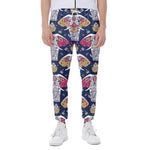 Indian Floral Elephant Pattern Print Scuba Joggers