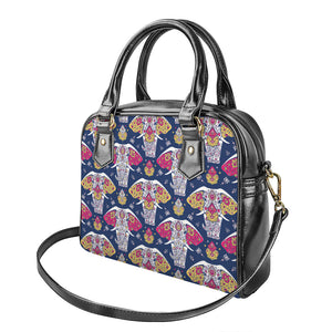 Indian Floral Elephant Pattern Print Shoulder Handbag