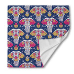 Indian Floral Elephant Pattern Print Silk Bandana