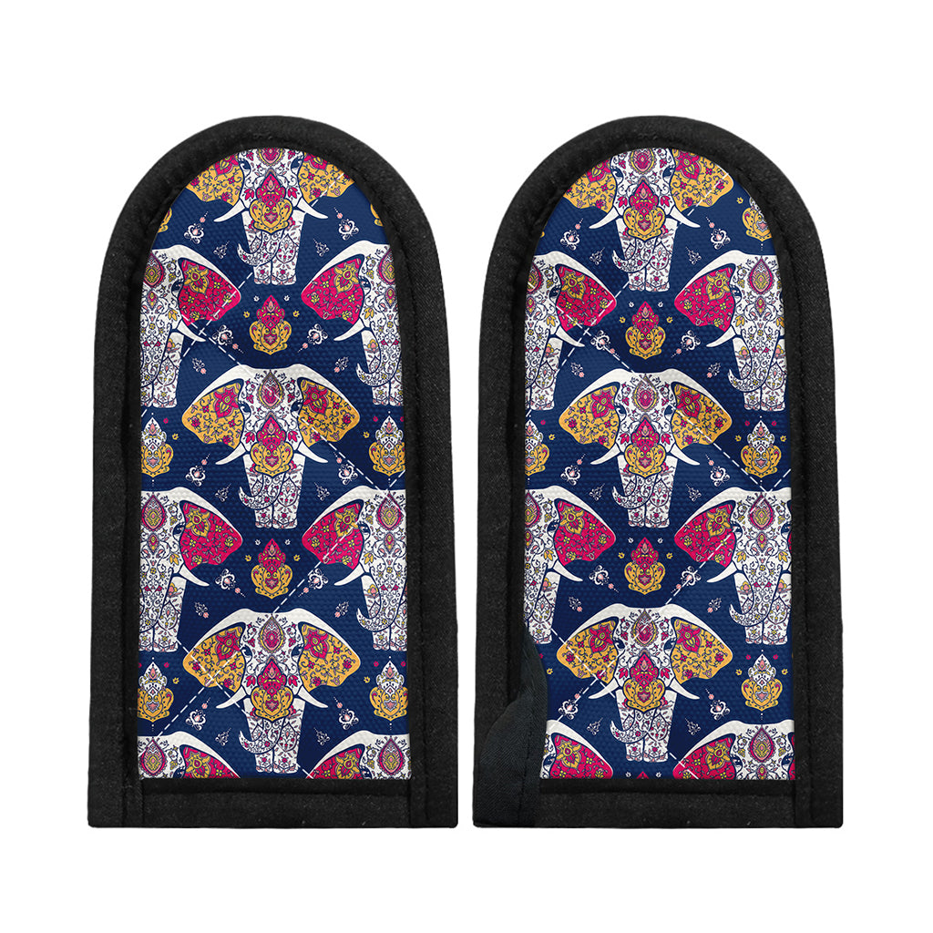 Indian Floral Elephant Pattern Print Skillet Handle Cover