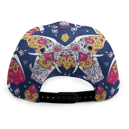 Indian Floral Elephant Pattern Print Snapback Cap