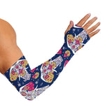 Indian Floral Elephant Pattern Print Sun Protection Arm Sleeves