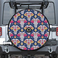 Indian Floral Elephant Pattern Print Tire Cover With Camera Hole