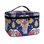 Indian Floral Elephant Pattern Print Travel Makeup Bag