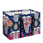 Indian Floral Elephant Pattern Print Utility Tote Bag