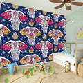 Indian Floral Elephant Pattern Print Wall Sticker