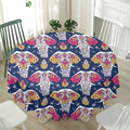 Indian Floral Elephant Pattern Print Waterproof Round Tablecloth