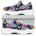 Indian Floral Elephant Pattern Print White Chunky Shoes