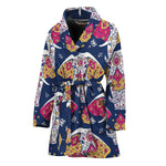 Indian Floral Elephant Pattern Print Women's Bathrobe