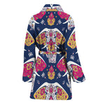 Indian Floral Elephant Pattern Print Women's Bathrobe