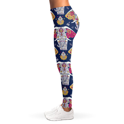Indian Floral Elephant Pattern Print Women's Leggings