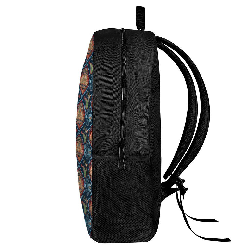 Indian Floral Paisley Pattern Print 17 Inch Backpack