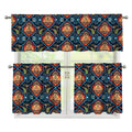 Indian Floral Paisley Pattern Print 3 Piece Kitchen Curtains