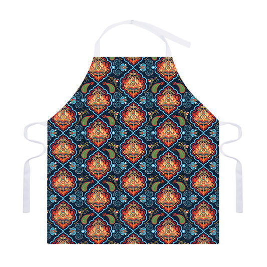 Indian Floral Paisley Pattern Print Adjustable Apron