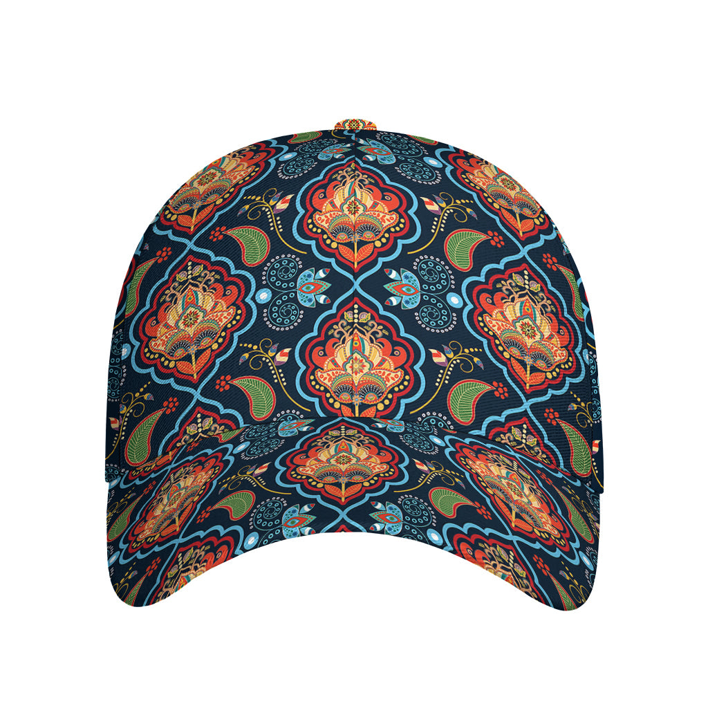 Indian Floral Paisley Pattern Print Baseball Cap