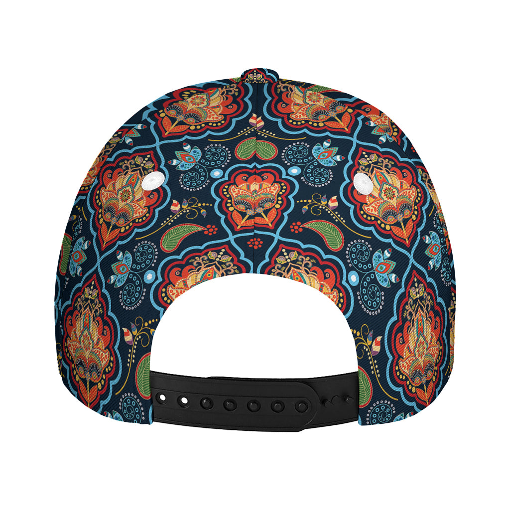 Indian Floral Paisley Pattern Print Baseball Cap