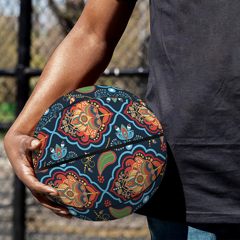 Indian Floral Paisley Pattern Print Basketball