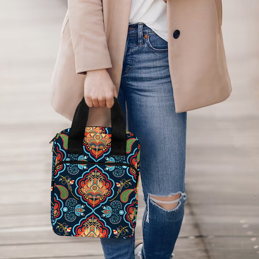 Indian Floral Paisley Pattern Print Bible Tote Bag