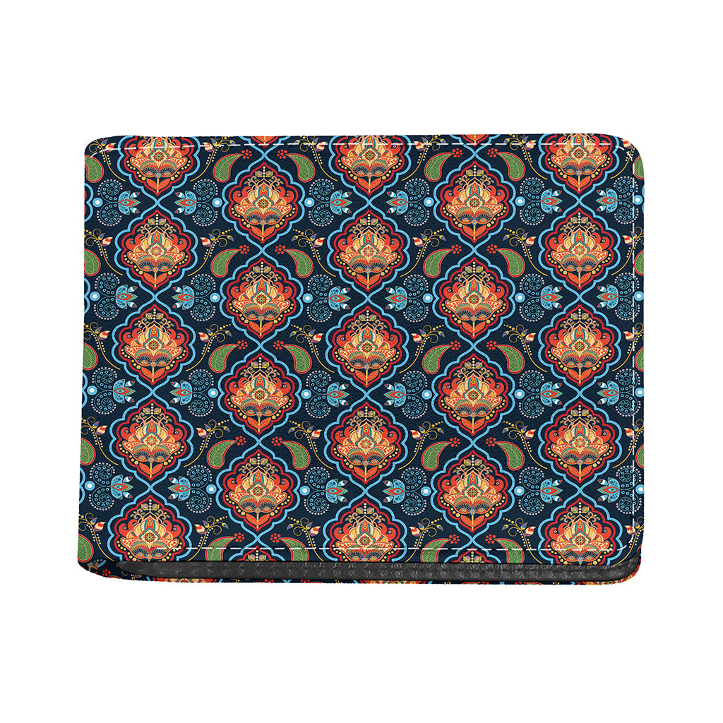 Indian Floral Paisley Pattern Print Bifold Wallet