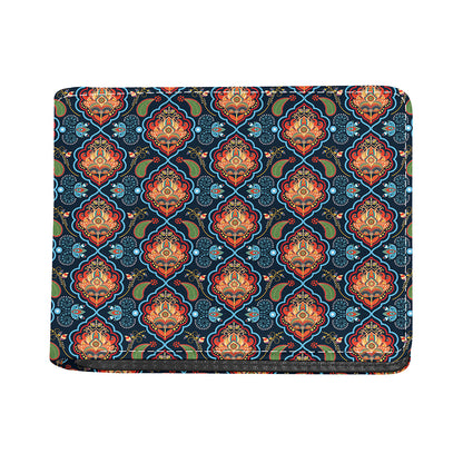 Indian Floral Paisley Pattern Print Bifold Wallet