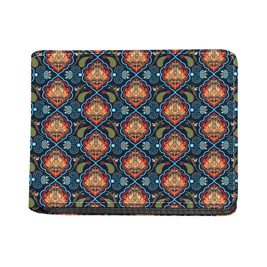Indian Floral Paisley Pattern Print Bifold Wallet