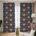 Indian Floral Paisley Pattern Print Dimout Pencil Pleat Curtains