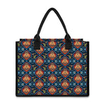 Indian Floral Paisley Pattern Print Canvas Tote Bag