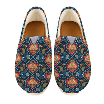 Indian Floral Paisley Pattern Print Casual Shoes