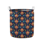 Indian Floral Paisley Pattern Print Collapsible Laundry Basket