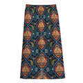 Indian Floral Paisley Pattern Print Cotton Front Slit Maxi Skirt