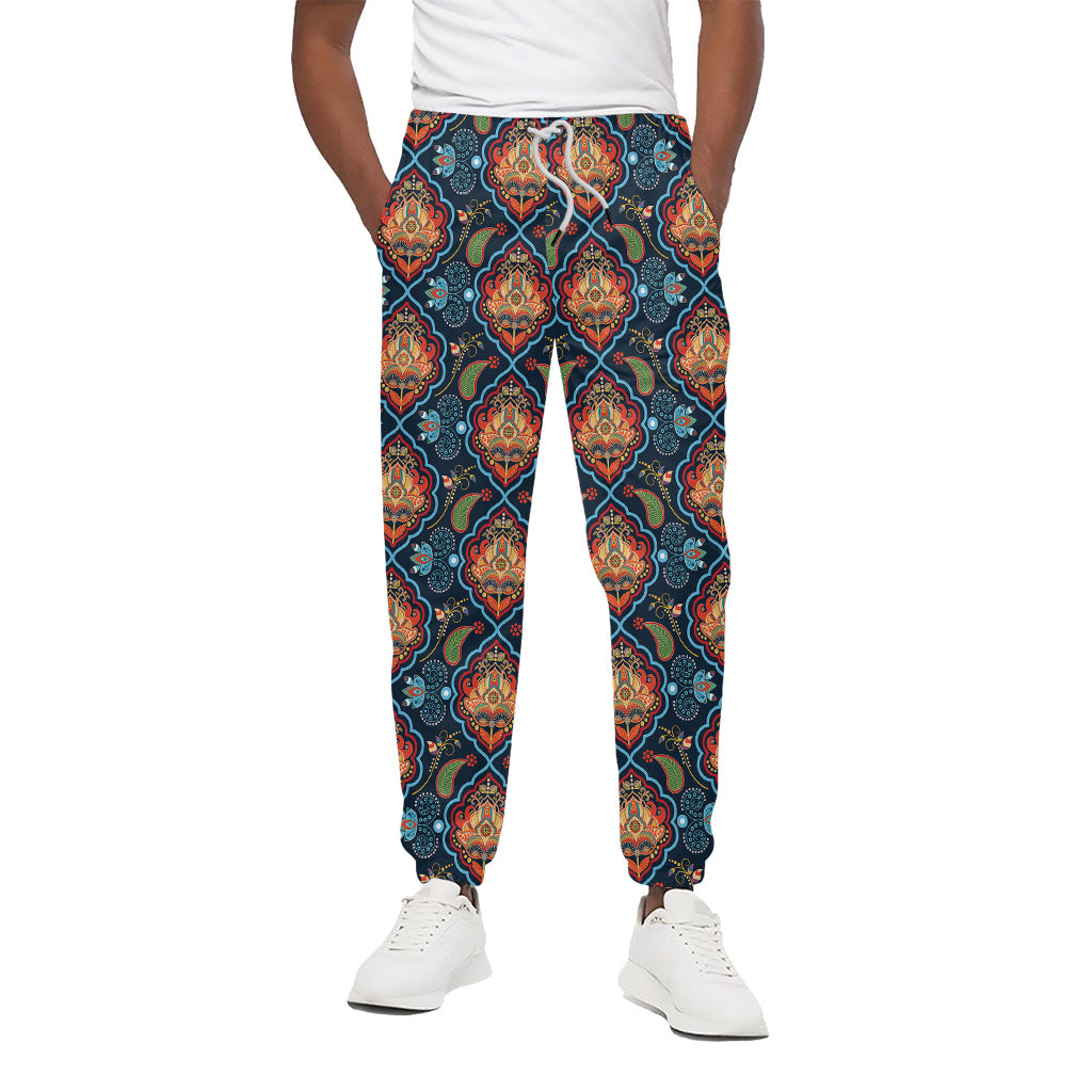 Indian Floral Paisley Pattern Print Cotton Pants