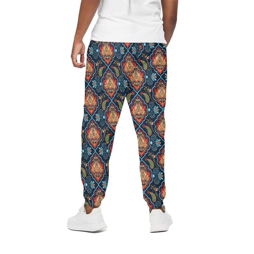 Indian Floral Paisley Pattern Print Cotton Pants