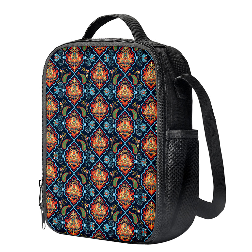 Indian Floral Paisley Pattern Print Crossbody Lunch Bag