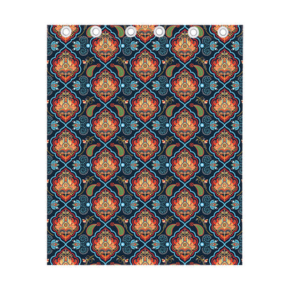 Indian Floral Paisley Pattern Print Curtain