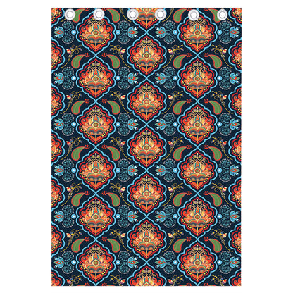 Indian Floral Paisley Pattern Print Curtain
