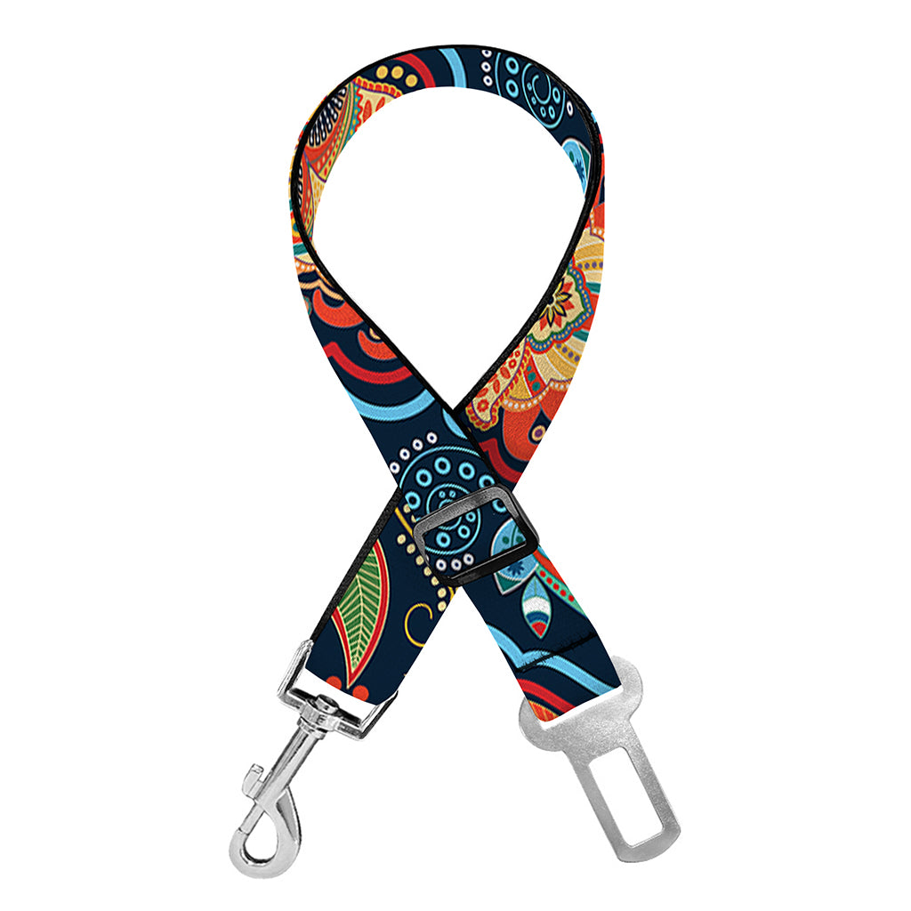 Indian Floral Paisley Pattern Print Dog Seat Belt