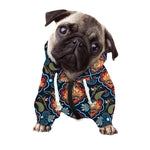 Indian Floral Paisley Pattern Print Dog Zip Up Hoodie