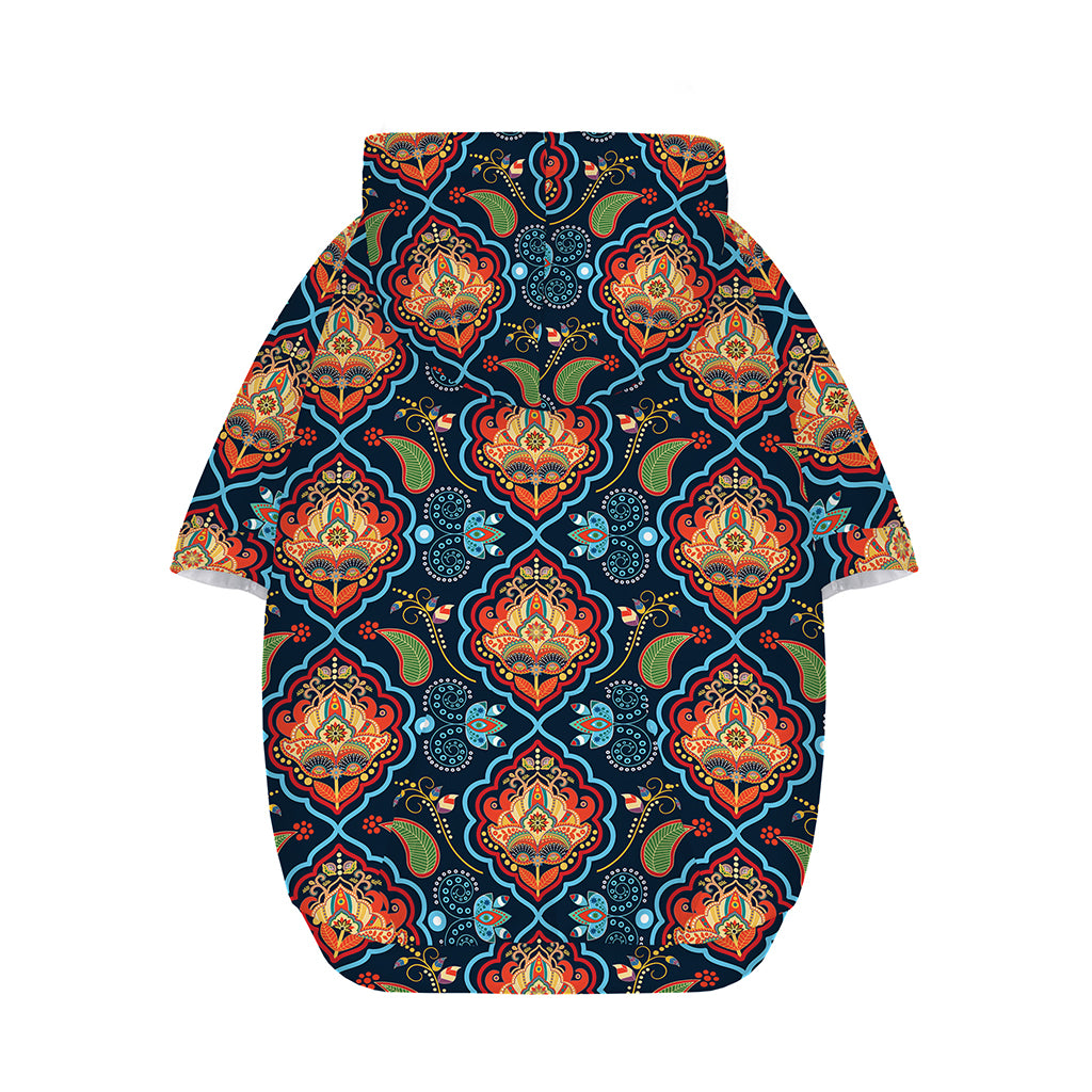 Indian Floral Paisley Pattern Print Dog Zip Up Hoodie